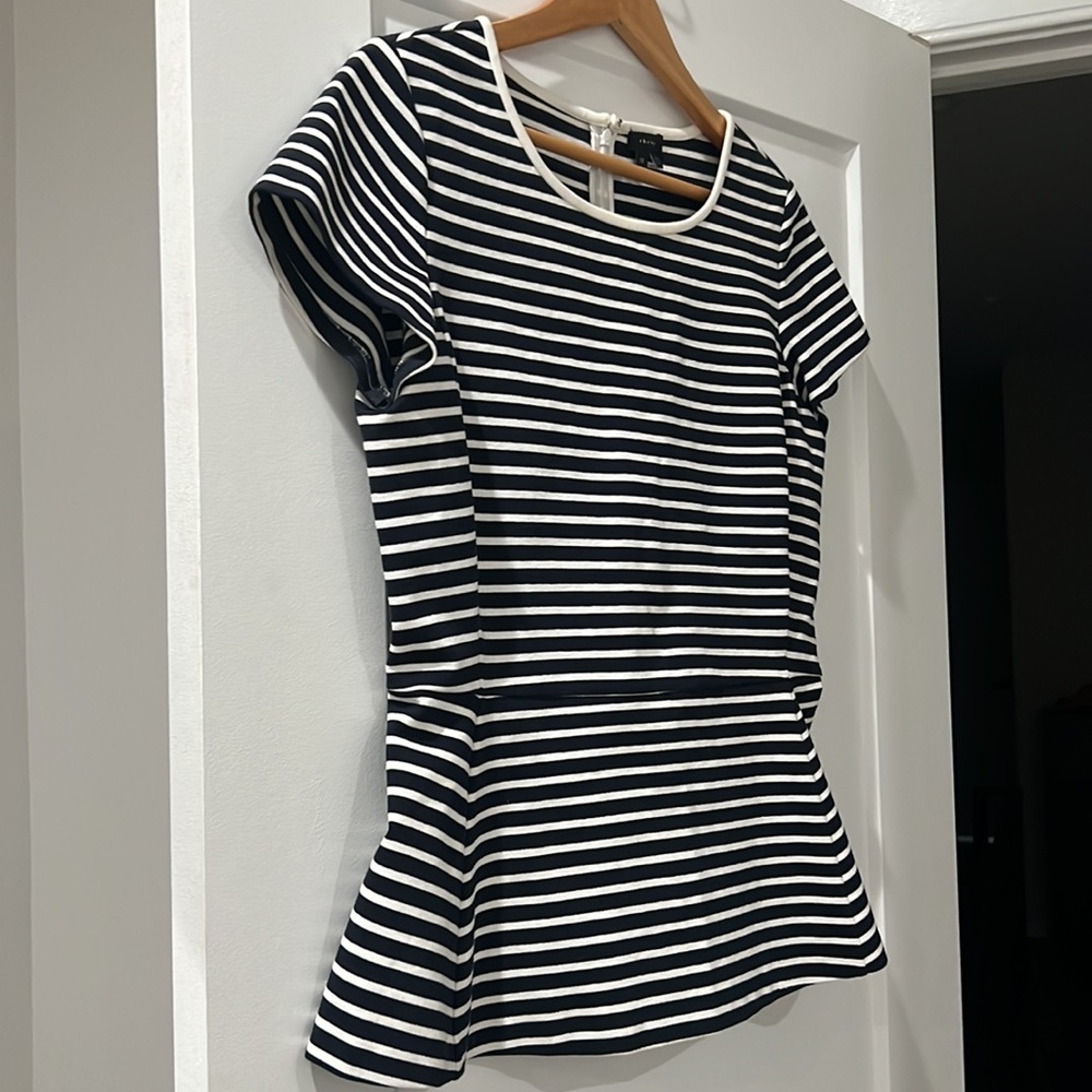 Theory Striped Peplum Top - Picture 3 of 7